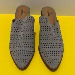 Susina- Sascha Mule, steel grey suede, size 9